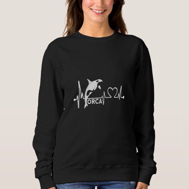 Orca Dolphin Whale Herzschlag Herzfrequenz Herzlin Sweatshirt (Vorderseite)