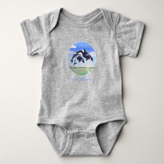 Orca Dreams Baby Bodysuit Baby Strampler (Vorderseite)