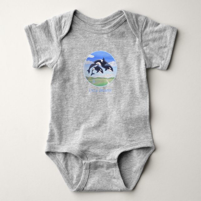 Orca Dreams Baby Bodysuit Strampler (Vorderseite)