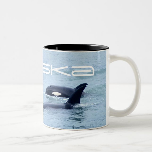 Orca-Foto-Tasse Zweifarbige Tasse (Rechts)