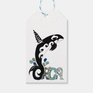 Orca Freedom Art Gift Tag Geschenkanhänger