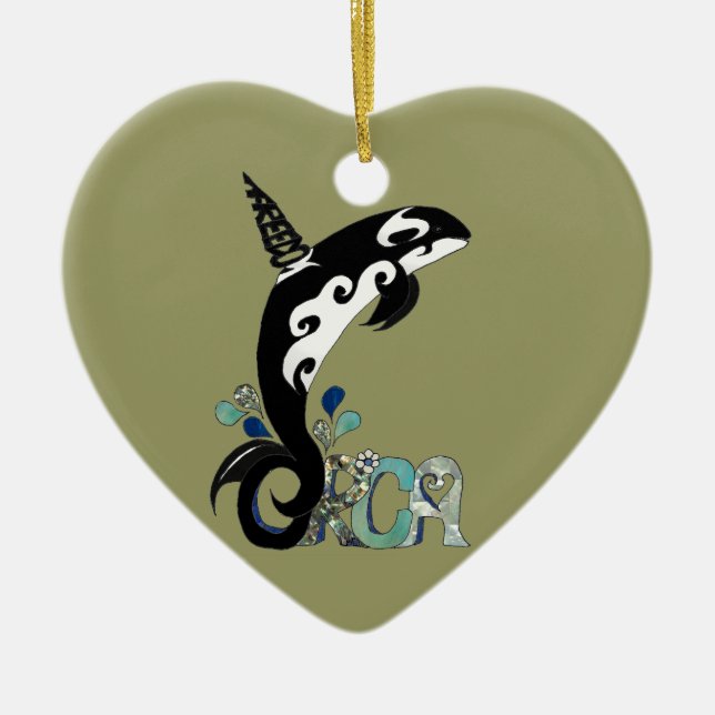 Orca Freedom Kunst Keramikornament (Vorne)