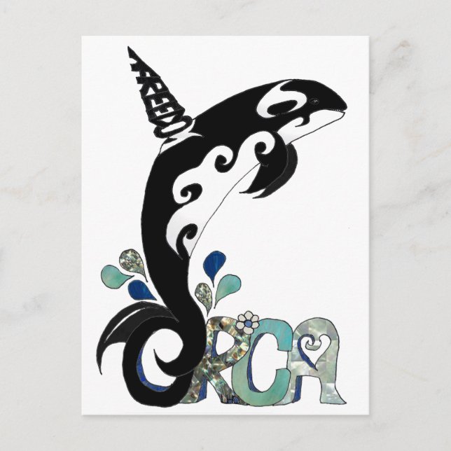 Orca Freedom Kunst Postkarte (Vorderseite)