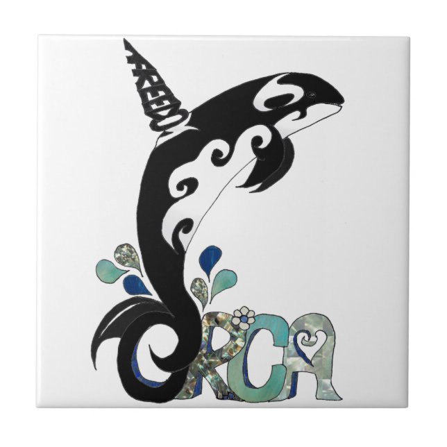 Orca-Freiheitskunst Fliese (Vorderseite)