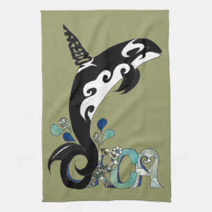 Orca-Freiheitskunst Geschirrtuch