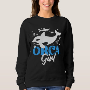 Orca-Grafik für Frauen Mädchen Kinder Wal Langarm Sweatshirt