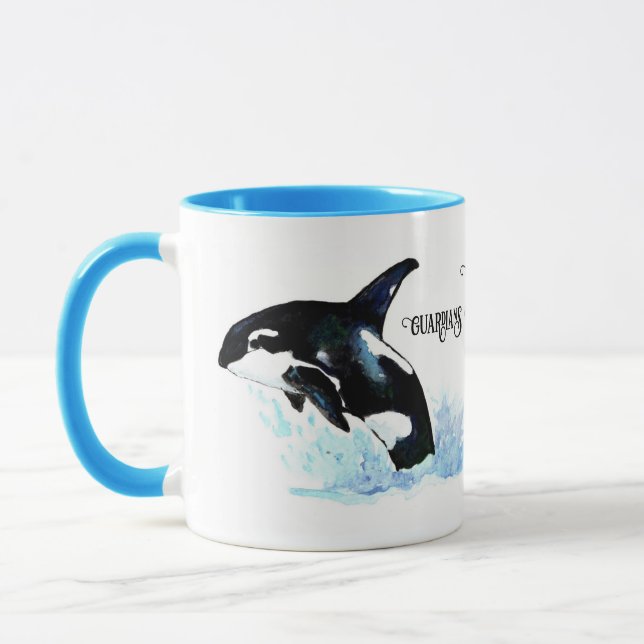 Orca Guardians of the Oceans Wasserfarbe Tasse (Links)