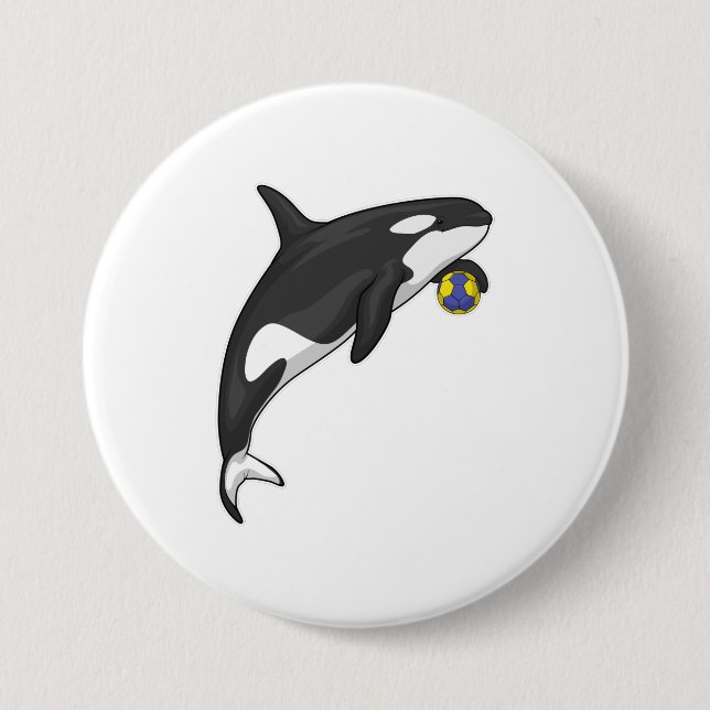 Orca Handball Spieler Handball Button (Vorderseite)
