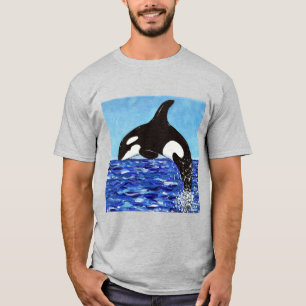 Orca in der blauen Malerei T-Shirt