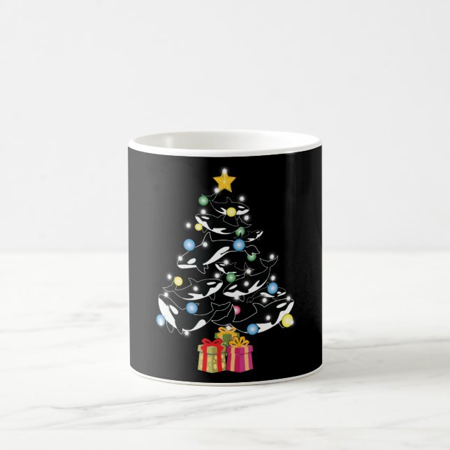 Orca Killer Wal & Weihnachtsbaum Kaffeetasse (Mittel)