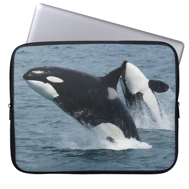 Orca Killer Wale Brechen Laptopschutzhülle (Vorderseite)