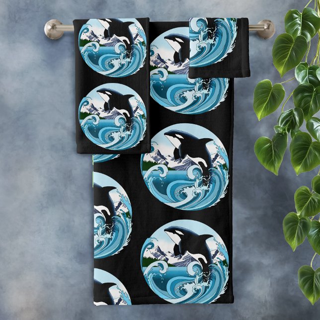 Orca Killer Whale Badhandtuch Set (Von Creator hochgeladen)