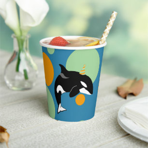 Orca Killer Whale Birthday Pappbecher