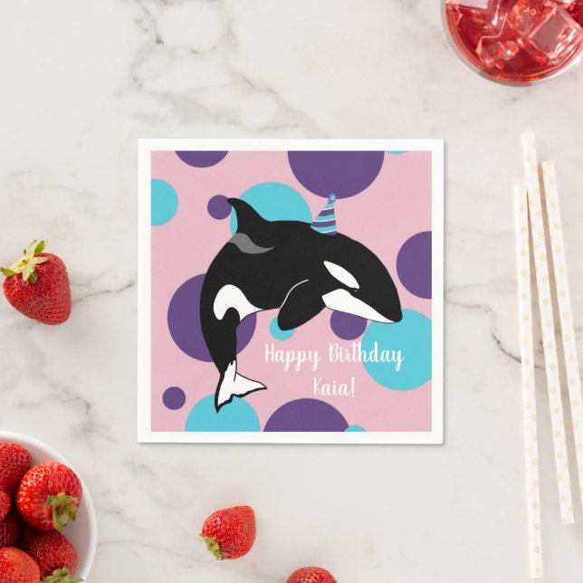 Orca Killer Whale Birthday Serviette (Beispiel)