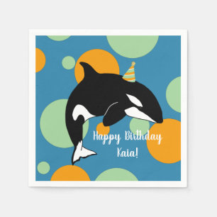 Orca Killer Whale Birthday Serviette
