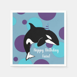 Orca Killer Whale Birthday Serviette