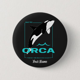 Orca Killer Whale für ein Mädchen, das nur Orcas L Button