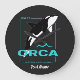 Orca Killer Whale für ein Mädchen, das nur Orcas L Große Wanduhr