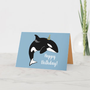 Orca Killer Whale Geburtstag individuell einstellb Dankeskarte