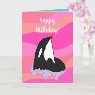 Orca Killer Whale Geburtstag individuell einstellb Karte