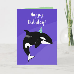 Orca Killer Whale Geburtstag individuell einstellb Karte
