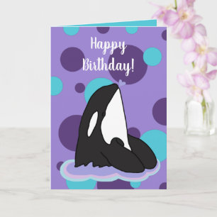 Orca Killer Whale Geburtstag individuell einstellb Karte