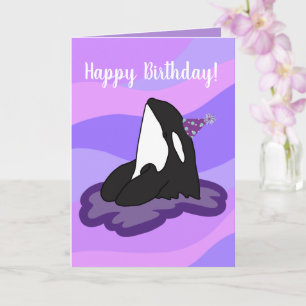 Orca Killer Whale Geburtstag individuell einstellb Karte