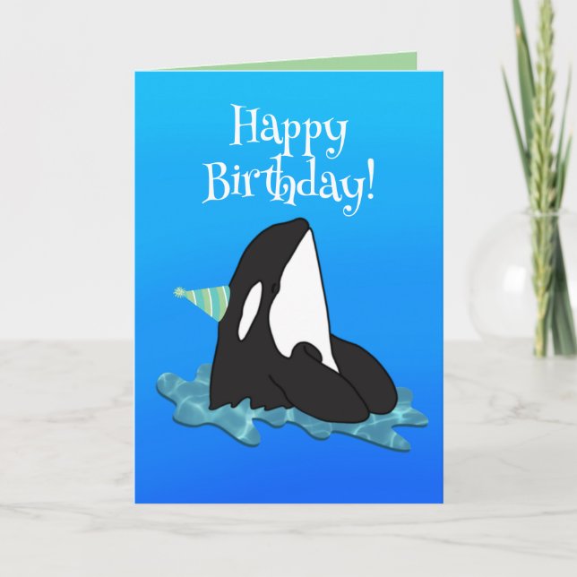 Orca Killer Whale Geburtstag individuell einstellb Karte (Vorderseite)