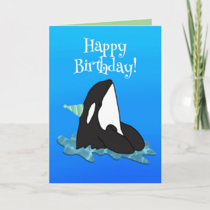 Orca Killer Whale Geburtstag individuell einstellb Karte