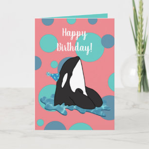 Orca Killer Whale Geburtstag individuell einstellb Karte