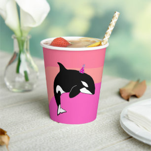 Orca Killer Whale Geburtstag individuell einstellb Pappbecher
