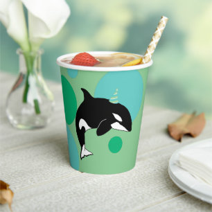 Orca Killer Whale Geburtstag individuell einstellb Pappbecher
