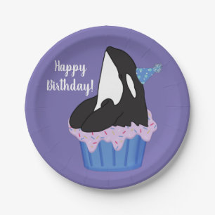Orca Killer Whale Geburtstag individuell einstellb Pappteller
