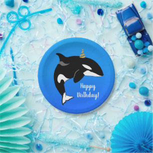 Orca Killer Whale Geburtstag individuell einstellb Pappteller