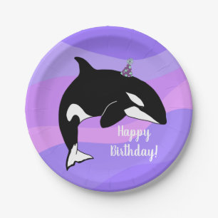 Orca Killer Whale Geburtstag individuell einstellb Pappteller