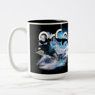 Orca Killer Whale Jumping Antarktis Zweifarbige Tasse