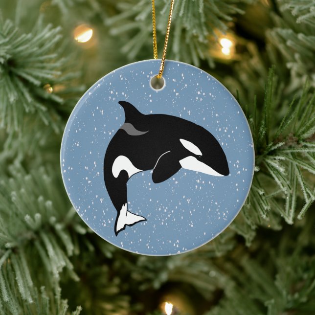 Orca Killer Whale Keramik Ornament (Baum)