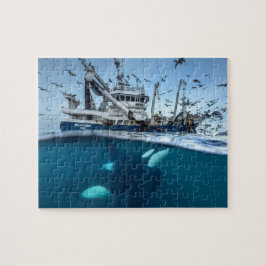 Orca Killer Whale Kommerzielle Fischerboote Puzzle