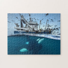 Orca Killer Whale Kommerzielle Fischerboote Puzzle