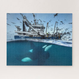 Orca Killer Whale Kommerzielle Fischerboote Puzzle