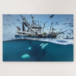 Orca Killer Whale Kommerzielle Fischerboote Puzzle