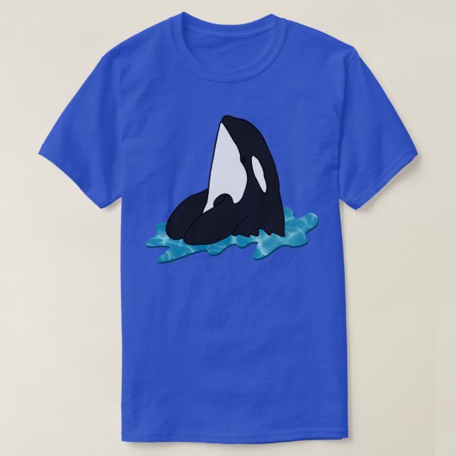 Orca Killer Whale Muster blau T-Shirt (Design vorne)