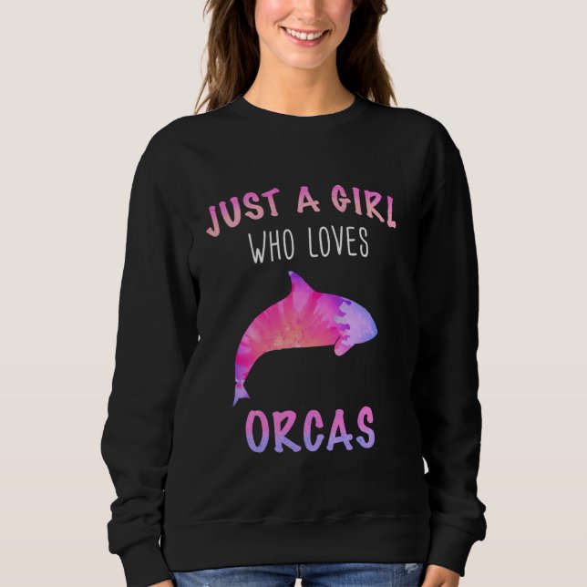 Orca Killer Whale Ozean Nur ein Mädchen Long Sleev Sweatshirt (Vorderseite)