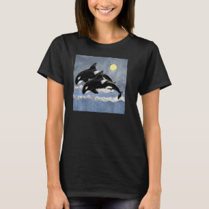 Orca Killer Whale Ozean Vintages Öl Grafischer Pul T-Shirt
