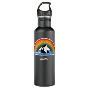 Orca Killer Whale Rainbow Retro Liebe Edelstahlflasche