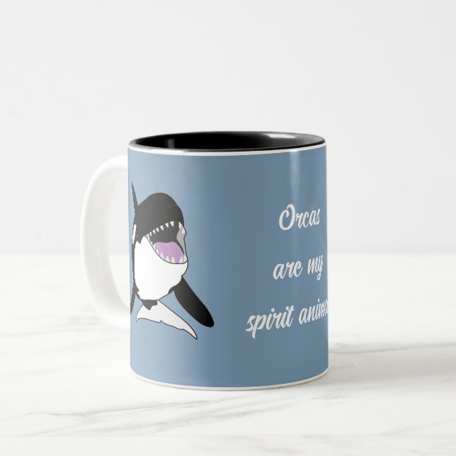 Orca Killer Whale Spirit Animal Zweifarbige Tasse (Vorderseite Links)