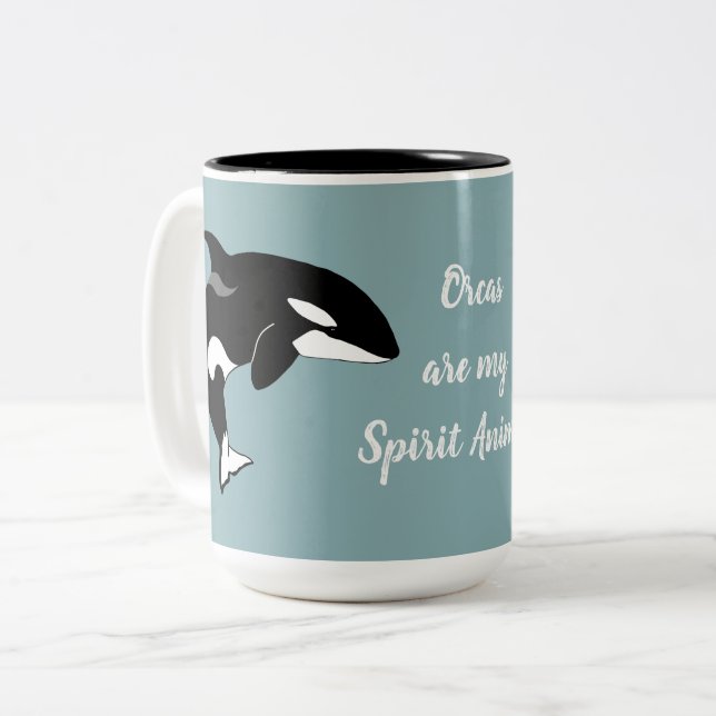 Orca Killer Whale Spirit Animal Zweifarbige Tasse (Vorderseite Links)