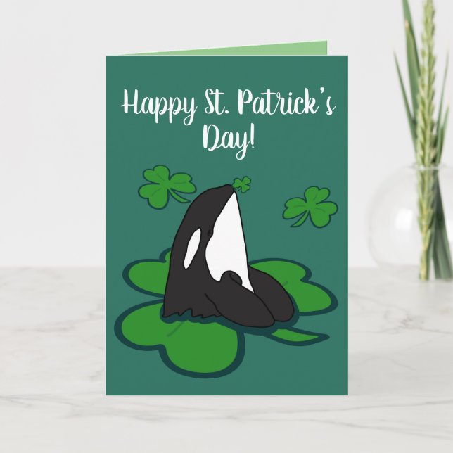 Orca Killer Whale St Patrick's Day Karte (Vorderseite)