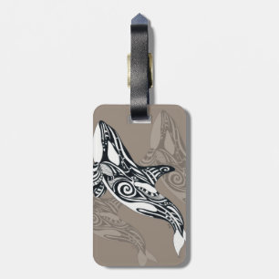 Orca Killer Whale Taupe Tlingit Tribal Tinte Gepäckanhänger