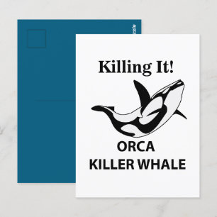 Orca Killer Whale tötet es lustig Postkarte